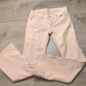 7 for all mankind blush pink flare  corduroy jeans size 28